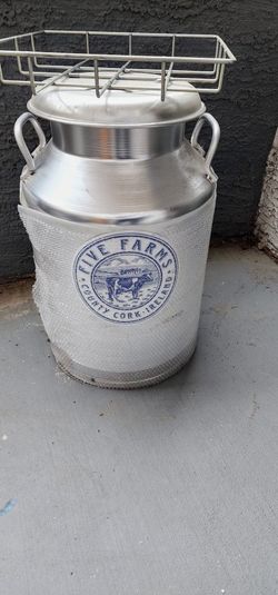 Five Farms Beer Metal Cow Churn Can Store Display Shelf. ObO
