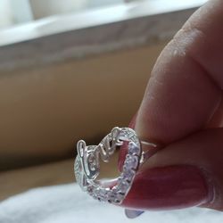 925 Sterling Silver Love Ring Size 7