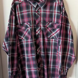 straightFADED Plaid Shirt - 4XL