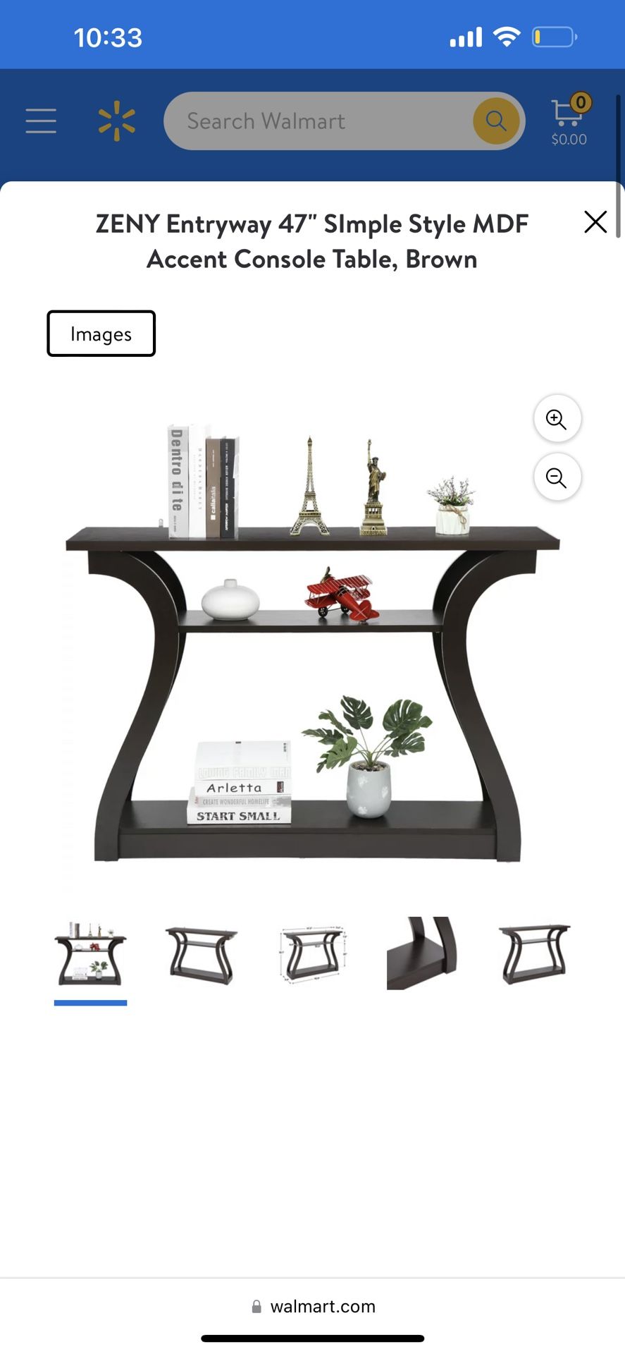 Entryway 47" SImple Style MDF Accent Console Table, Brown