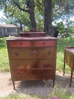 Wood dresser and matching vanity