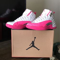 Air Jordan’s Retro 12 / 6.5 size Pink On White!