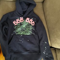 navy blue og sp5der hoodie