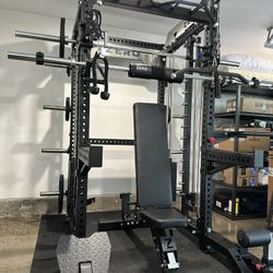 Smith Machine 400 | Adjustable Bench | 245lb Cast Iron Olympic Weights | 7ft Olympic Bar | Fitness | Gym Equipment | FREE DELIVERY/INSTALLATION 🚚 🛠️