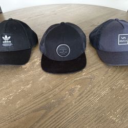 Hats (Adidas, Rip Curl, RVCA)