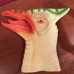 Vintage Excite Latex Creature Puppet Dinosaur Bird Hand Puppet/Prop