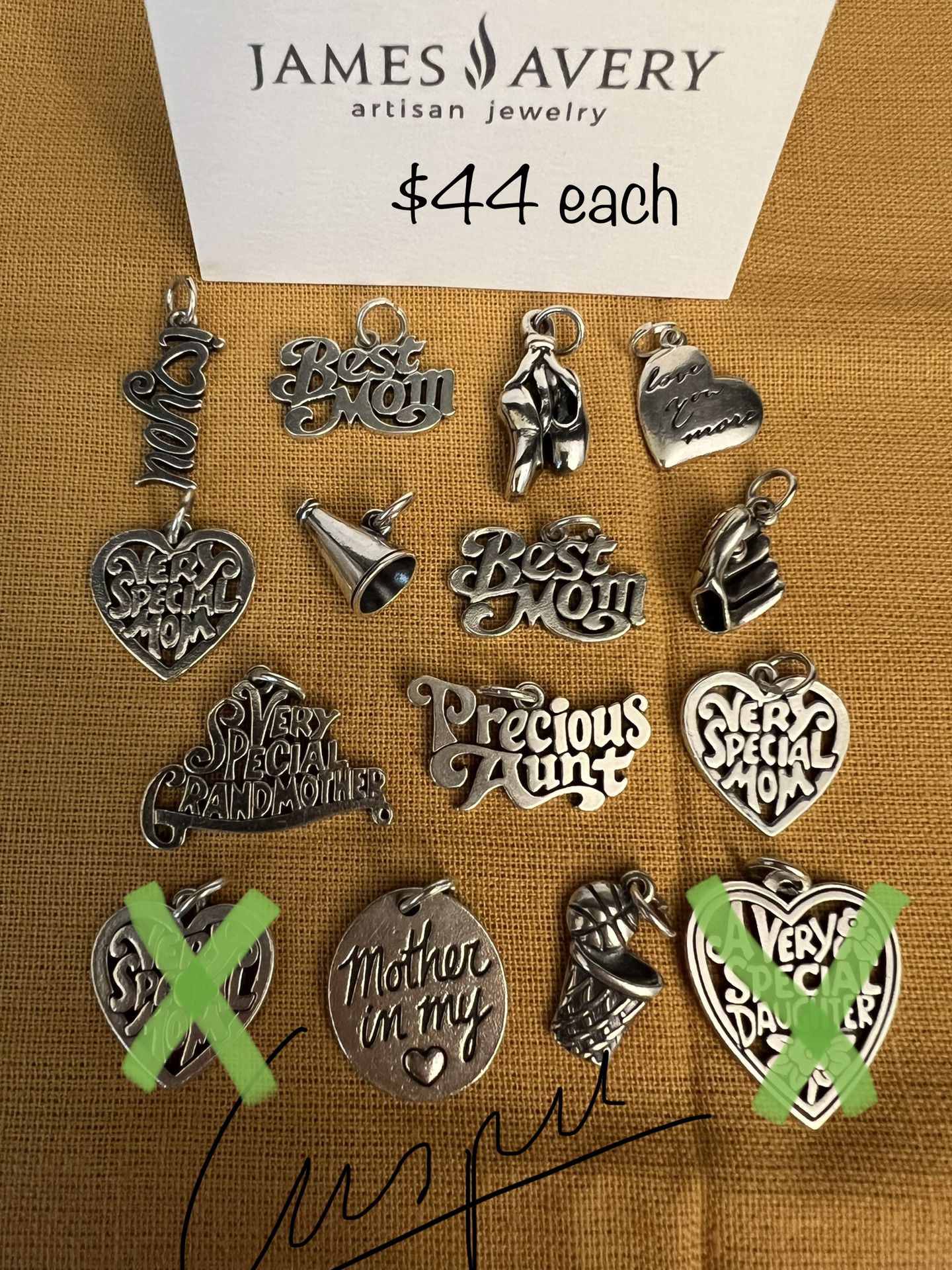 James Avery Charms $44 Each 