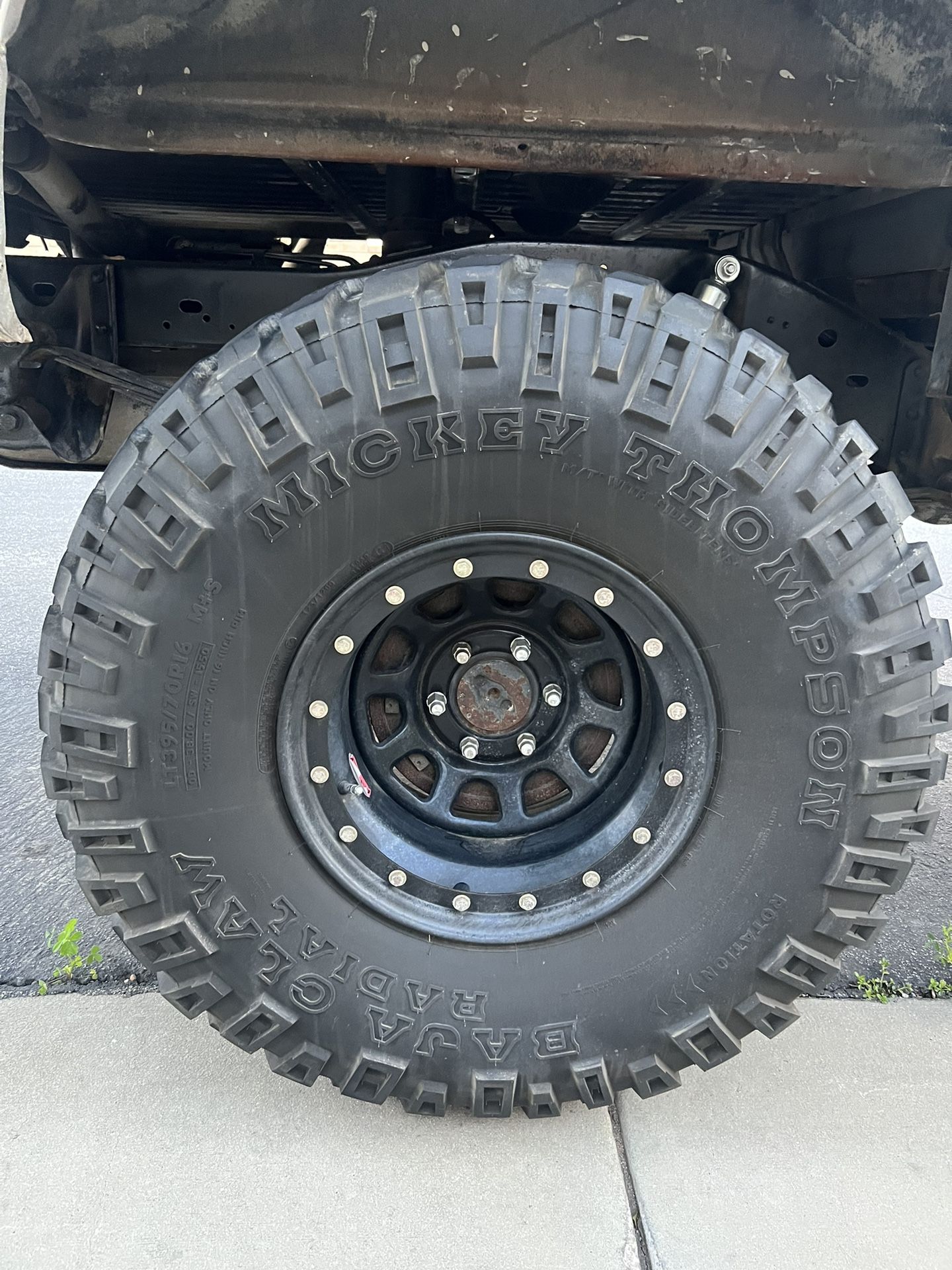 Mickey Thompson 395/70r16 tires and 6x6.5 Rims