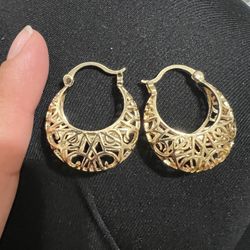 Aretes De Oro Laminado De Calidad 