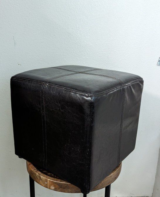 Faux Leather Cube Stool/Ottoman 
