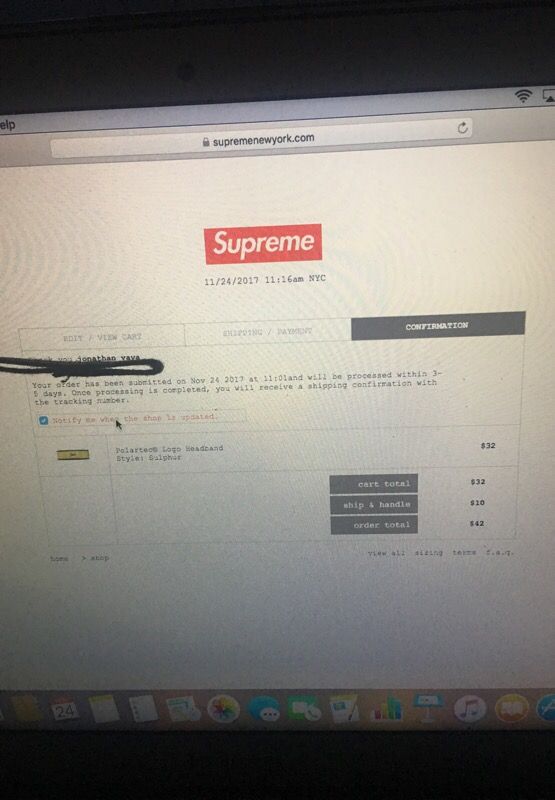 Brand new supreme polartec yellow headband