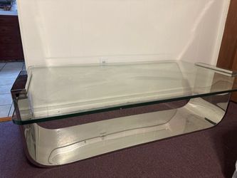 Glass Top Chrome Coffee Table W/2 Side Tables