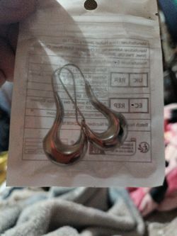 Silver Tone Kidney Earrings