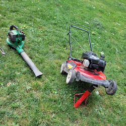 Lawn Mower, Electric Leaf Blower And Gas Leaf Blower 