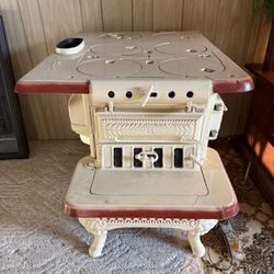 Vintage Peerless Cast Iron Wood-Burning Stove