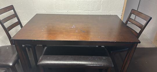 Kitchen/dining Room Table And Chair With Bench. Storage Cabinet And Drawer Storage, Books And More 