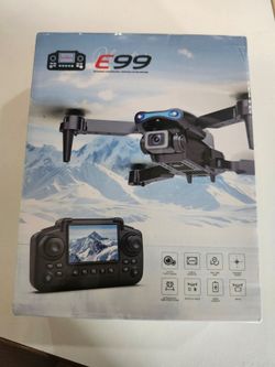 E99 Screen Foldable Drone Dual Camera with LCD Remote, Case & Accessories