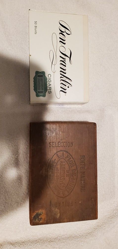 Old Wooden Habana Box & Ben Franklin Box