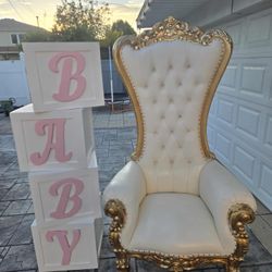 Throne Chair,Baby Shower,Wedding,Baptism,Quinceañera,Quince Años,baby Clothes,diapers,wipes,_,