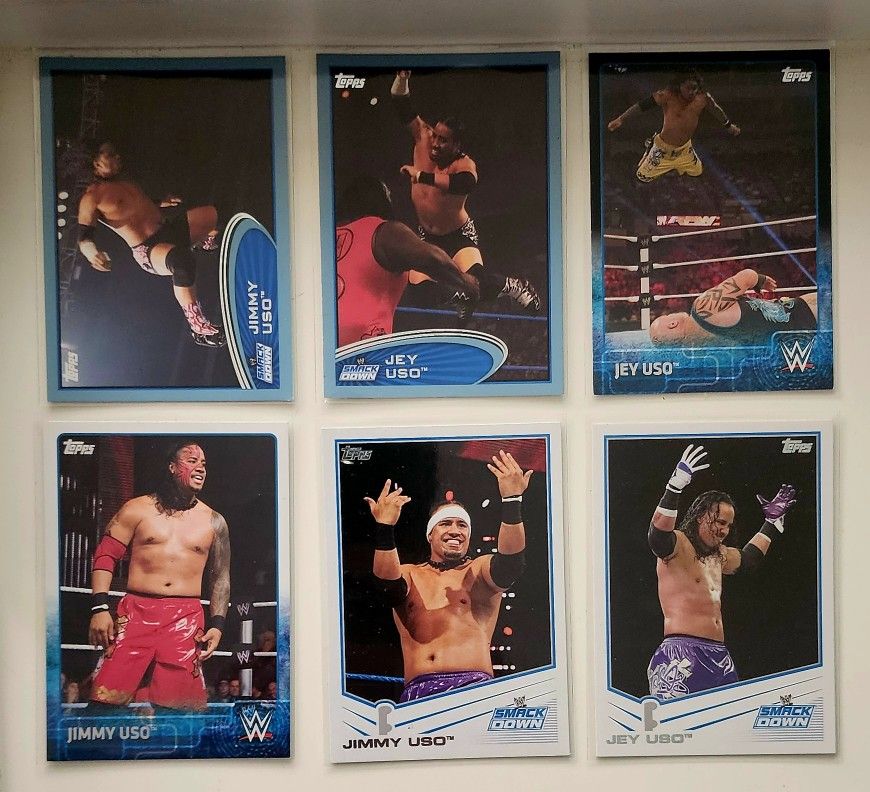 Jimmy And Jey The USOS 2012 2013 2015 Topps WWE Wrestling Card Bundle