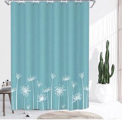 Shower Curtain, 72 x 72 Inches Polyester 90 GSM Heavy Duty Shower Curtain, Machine Washable Decorative Bathroom Curtain with 12 Hooks (Blue)