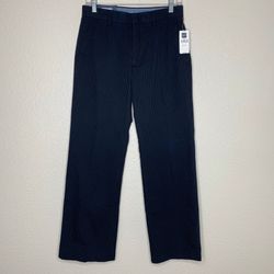 NWT GAP Men’s Navy Blue Flat Front Straight Fit Stripe Pants, Size 28 x 30