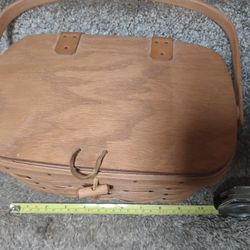 Vintage Longaberger Small Storage Basket With Handle And Lid