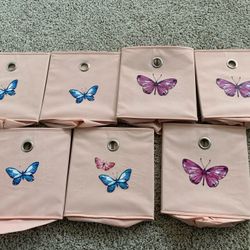 Pink Butterflies Storage Cubes
