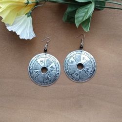 1PR Beautiful African Silver Metal Earrings