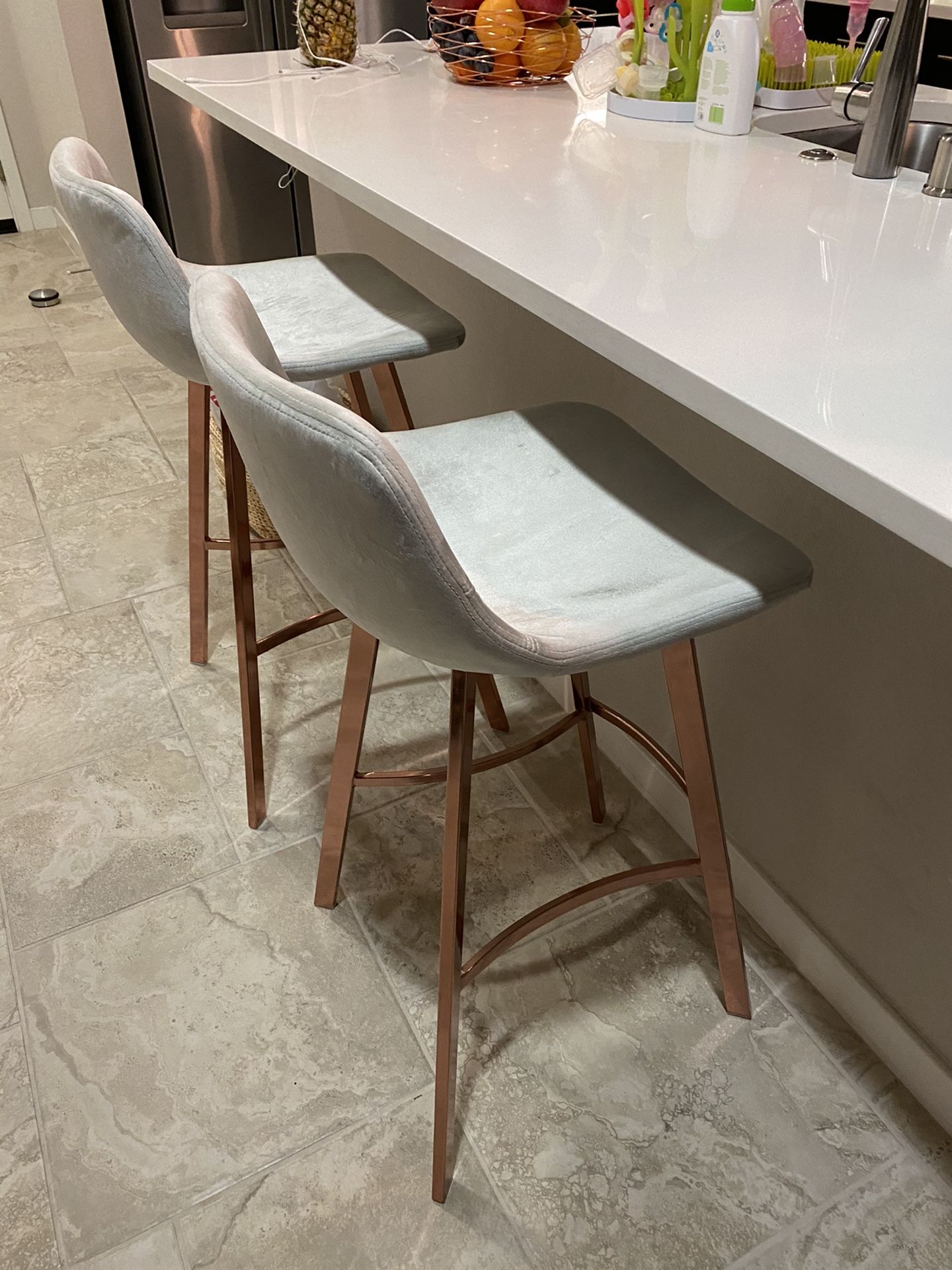 Set of 2 modern stools like cb2 crate overstock