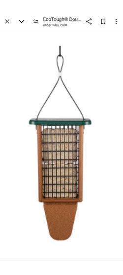 HANGING DOUBLE SUET BIRD AND PILEATED WOODPECKER FEEDER
