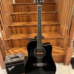 Ibanez V70CE Acoustic Electric Guitar W/ Fender Acoustasonic Guitar Amp