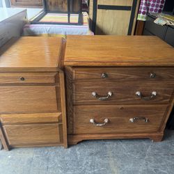 2 commercial grade  solid wood 2-drawer legal or standard size file cabinet $35 ea.