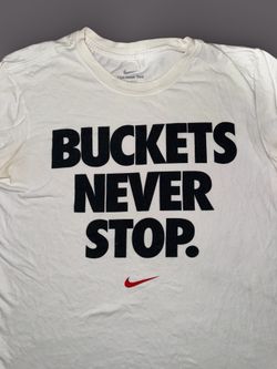 Nike “Buckets Never Stop” Graphic Tee White Men’s Medium