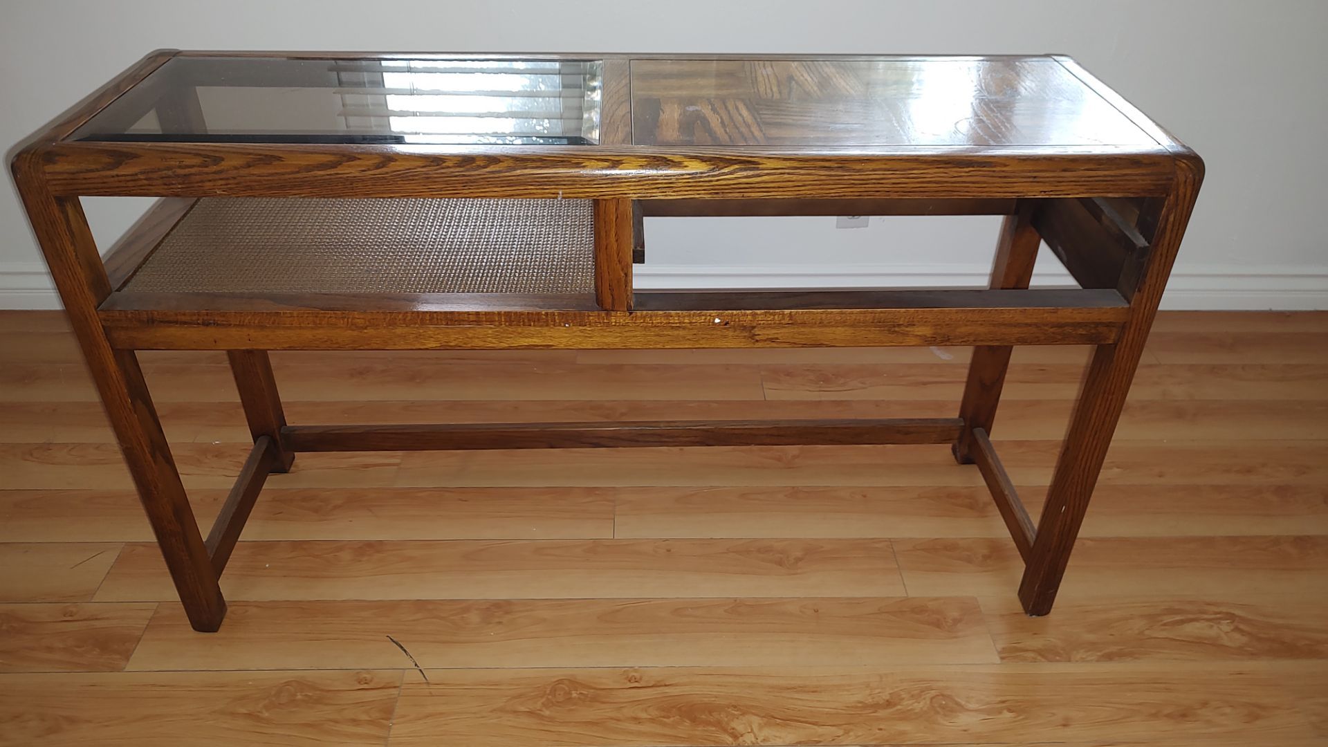 Vintage Solid Oak Console Table