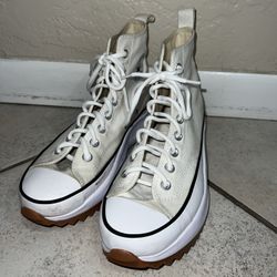 White Platform Converse 