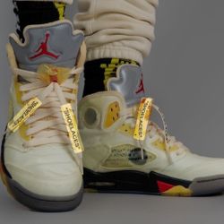 Jordan 5 X Off-White Sail Used Size 12