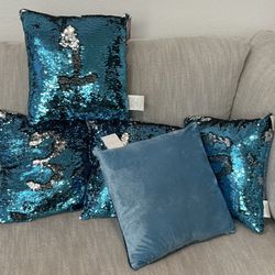 Plush Blue Pillow