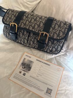 Authentic Christian Dior Oblique Canvas Shoulder Bag