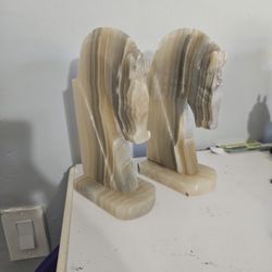 Marble Trojan Bookends
