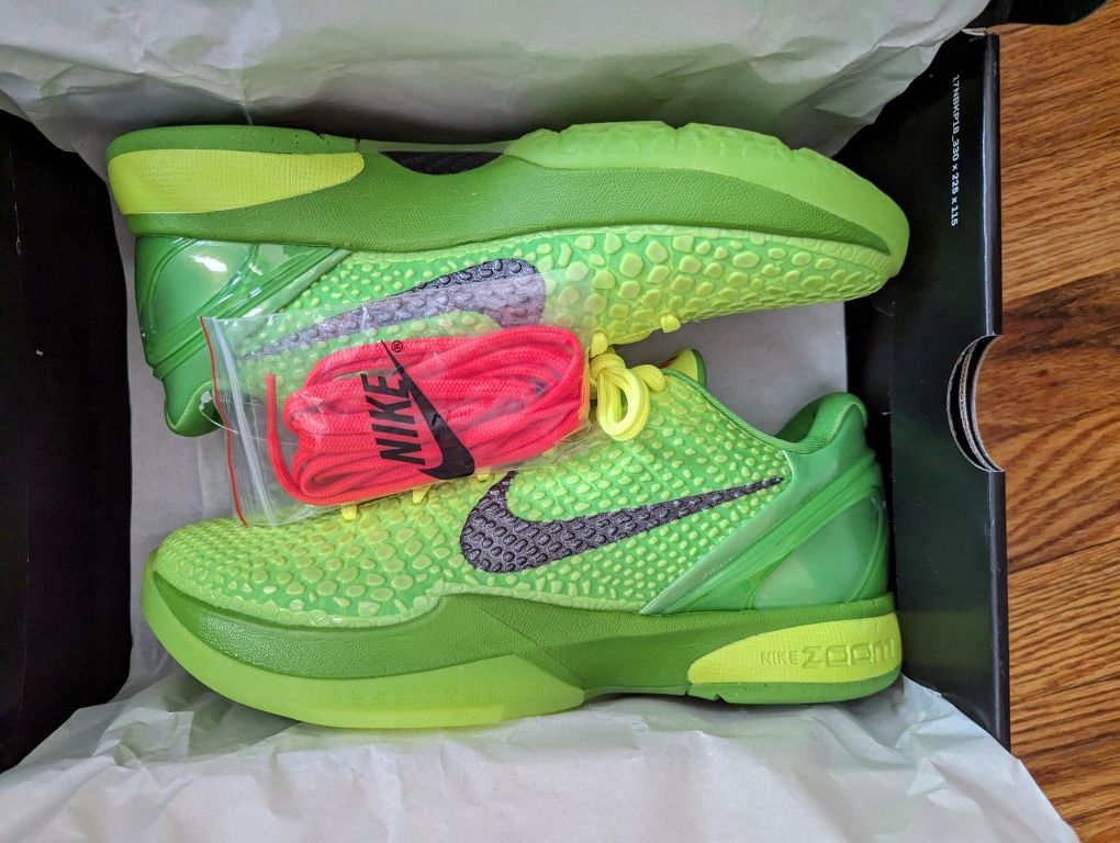 Nike Kobe 6 Protro Grinch Men's Size 8.5 New In Box
