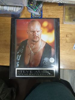 Steve Austin WWF Certified Picture And Plaque 