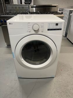 LG electric dryer with a 30 day warranty on the receipt.