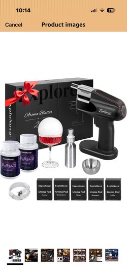 Cocktail Bubble Smoke Gun Kit with 5 Flavour Aroma Pods & Edible Bubbles – Aroma Blaster 1 to Elevate Drinks, Perfect for Bars, Parties, and Home Use,