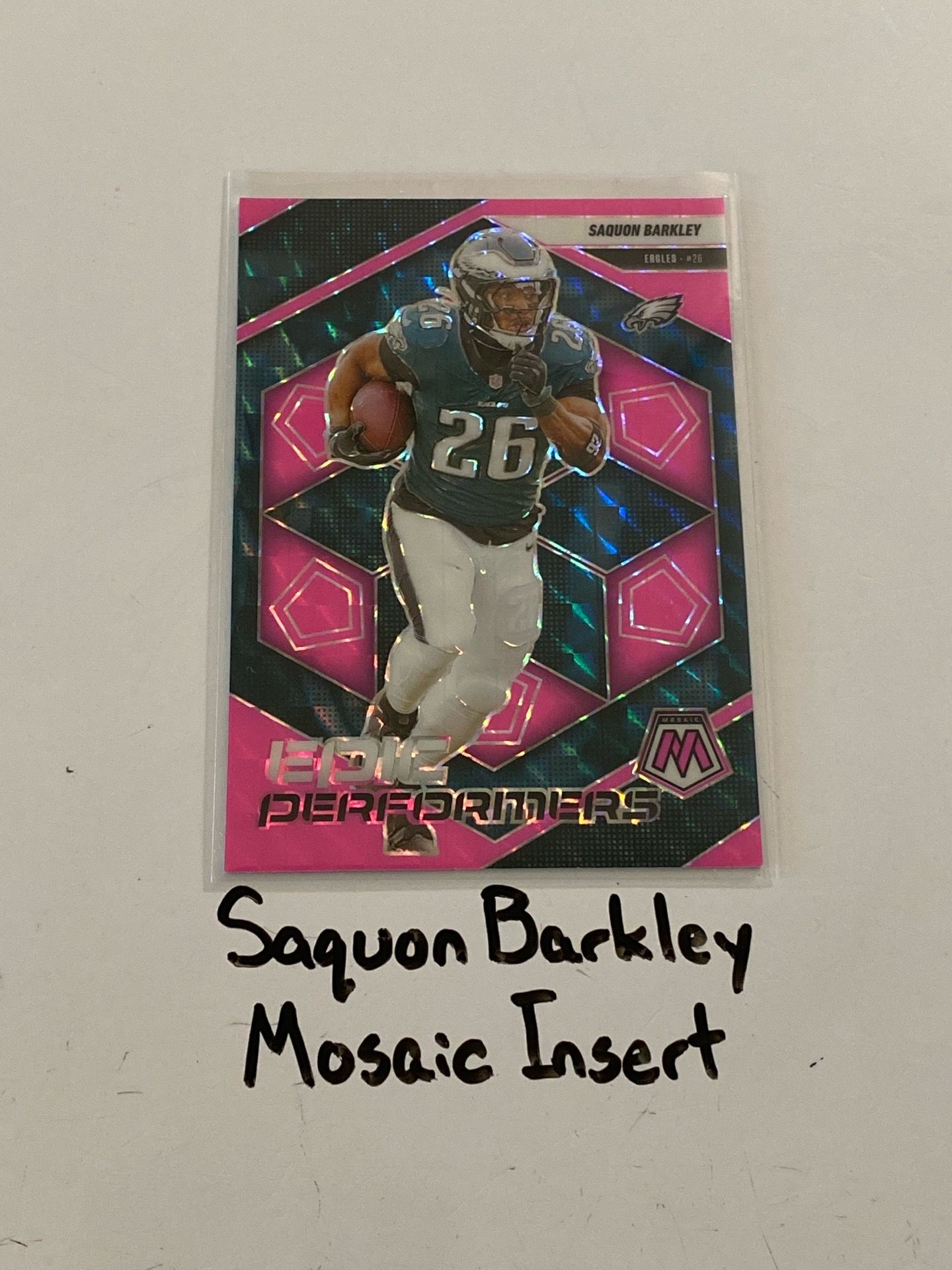 Saquon Barkley Philadelphia Eagles All-Pro RB Mosaic Short Print Insert Card.