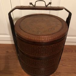 Nice Vintage Multi Tier Storage 16 1/2” Diameter 23” Tall