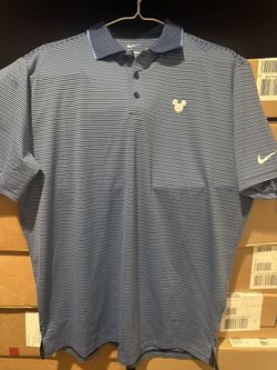 Mickey Mouse Striped Performance Polo Shirt for Men by Nike- Size Medium  