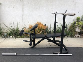 Marcy Club Bench , Olympic Barbell & Plates (Set)