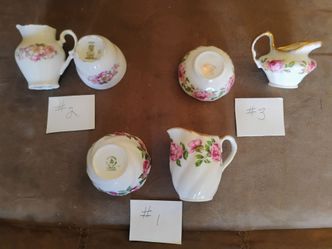 3 Vintage Floral Creamer and Sugar Bowl Sets collectibles