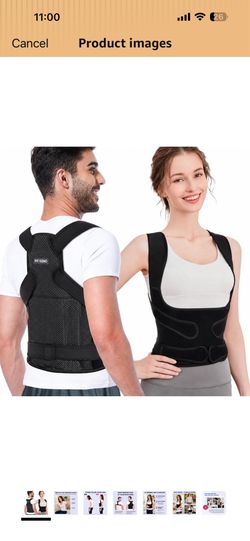 Fit Geno Back Brace Posture Corrector for Women and Men, Shoulder Straightener, Adjustable Full Back Support, Upper and Lower Back Pain Relief - Scoli